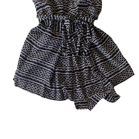 Madewell Silk Black & White Kimono Tie Waist Romper - XS - Picture 7 of 13